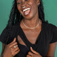 Brooke Black Breastfeeding Dress - showing side breastfeeding friendly dress access