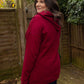 Fleece Lined Burgundy Breastfeeding Hoodie - Stylish Mum