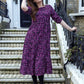 Purple Leopard Midi Breastfeeding Dress - Stylish Mum
