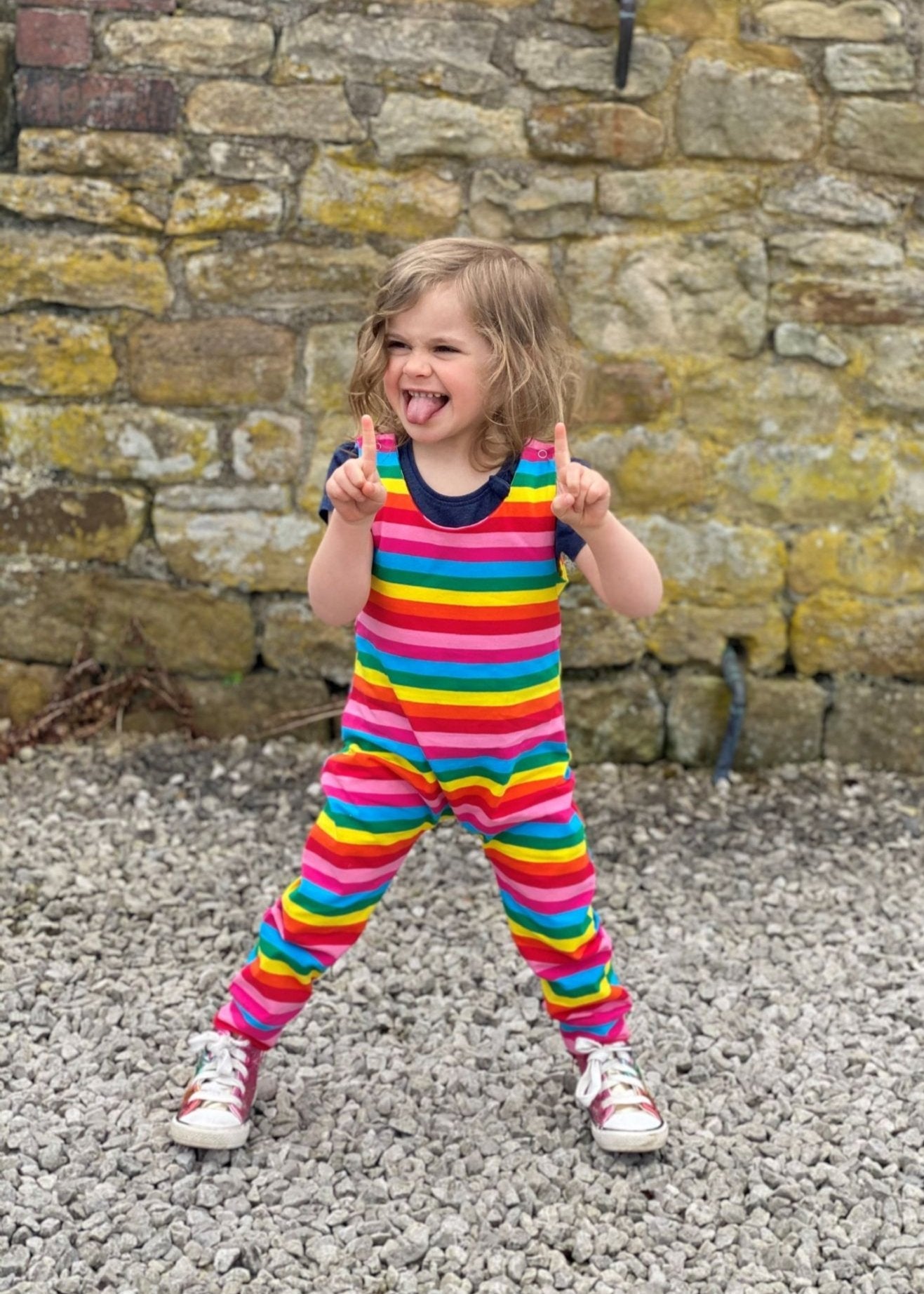 Rainbow Kid Dungarees - Stylish Mum