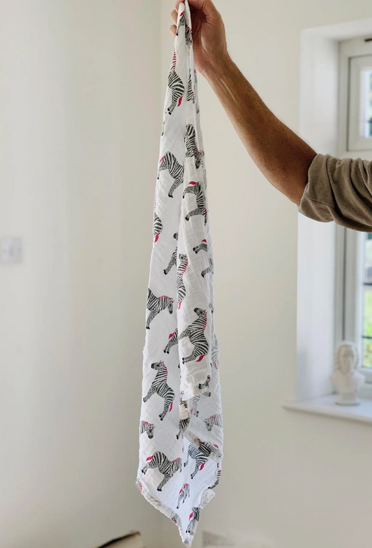 Muslin Burp Cloth - Zebra Design